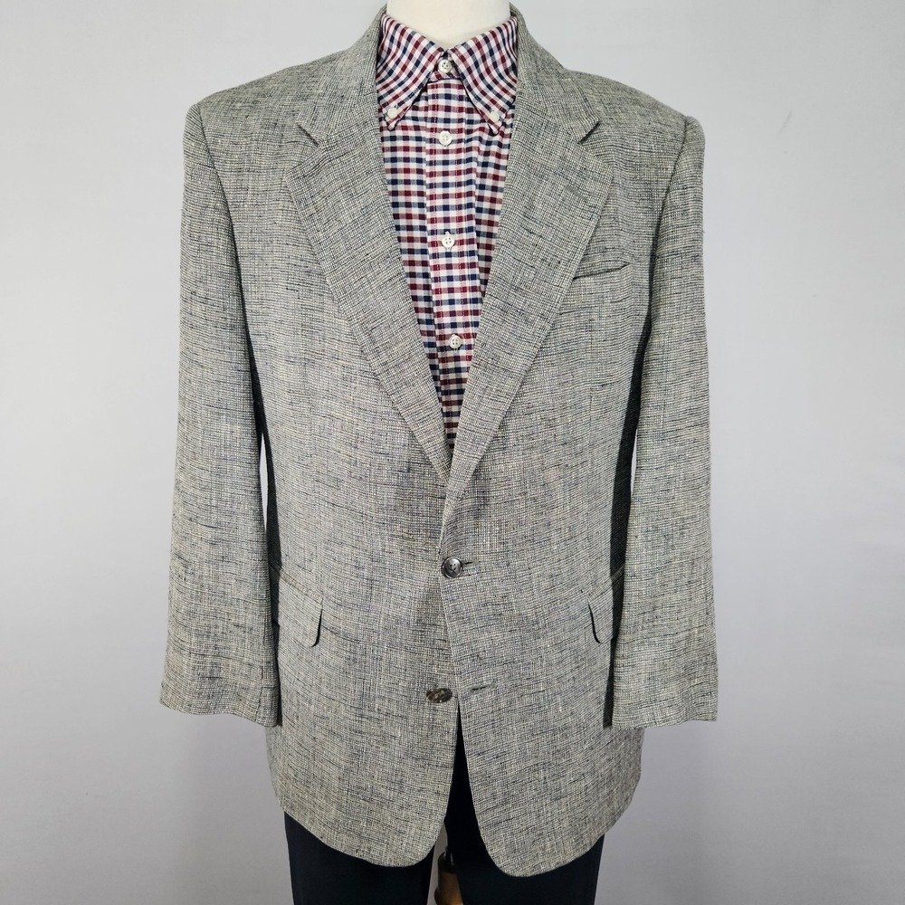 Travel Smith Men's Sport Coat‎ Blazer Two Button Gray 100% Silk Size 40R